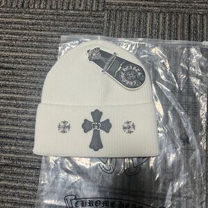 Chrome Hearts White and Gray Beanie